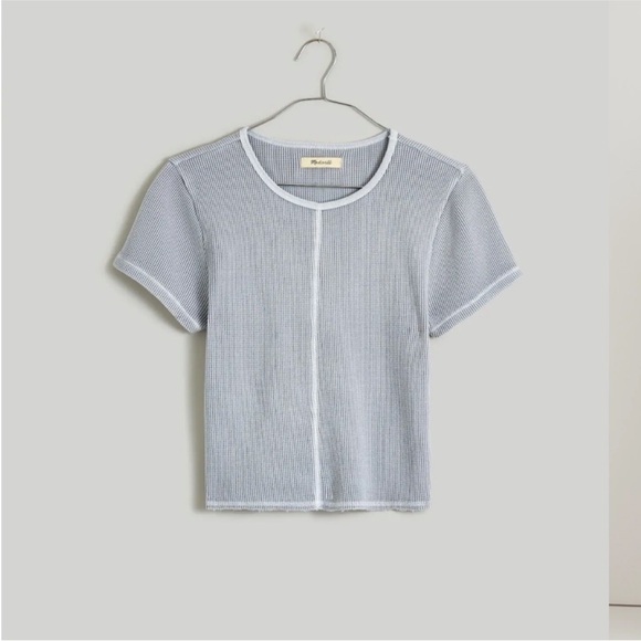 Madewell Tops - Madewell waffle knit crew neck crop tee